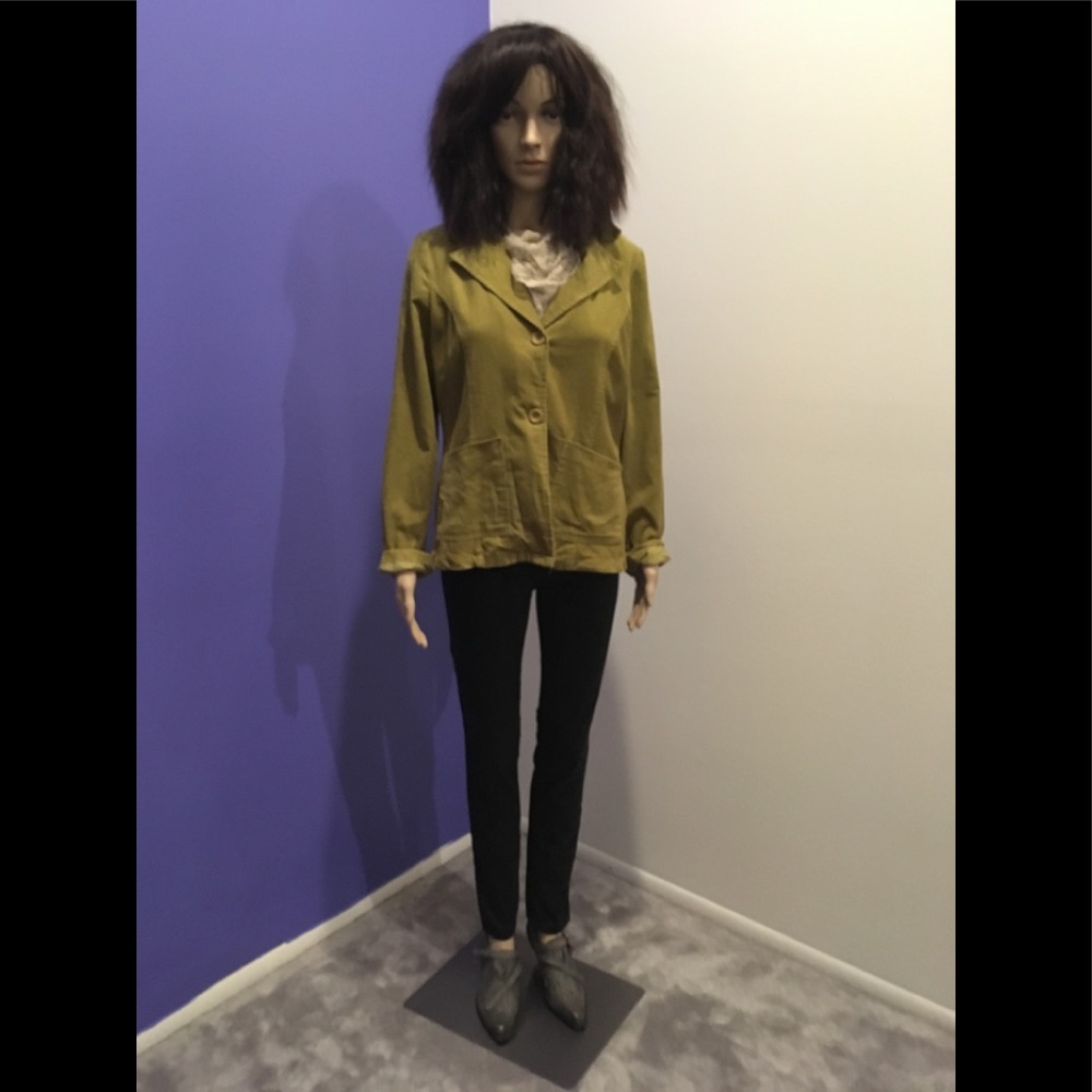 70s corduroy jacket blazer olive green